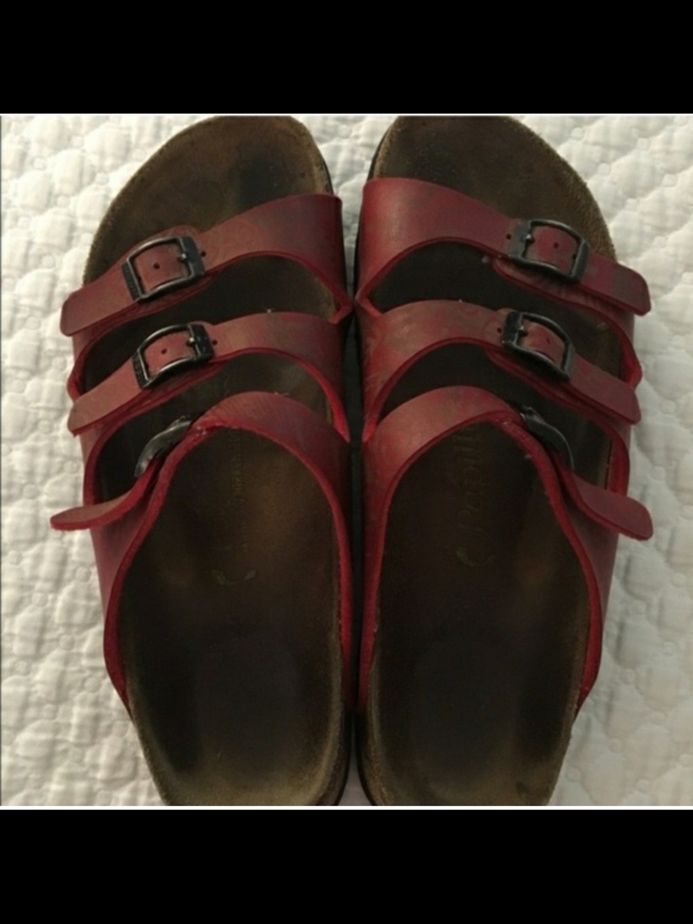 Birkenstocks Papillio Red Double-Buckle Slide Sandal